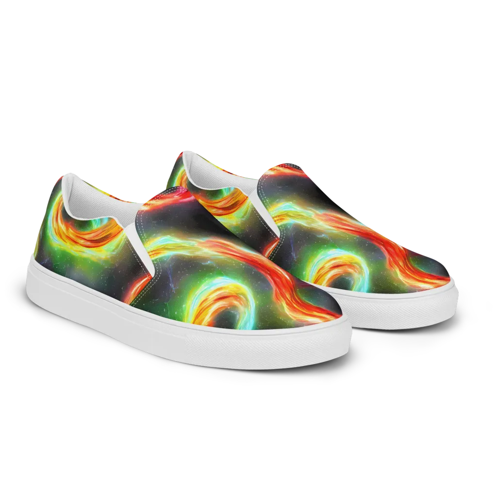 Sherwood Swirl on Women's Slip-On Canvas Shoes — Right Front