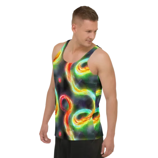Sherwood Swirl on a Men's Tank Top