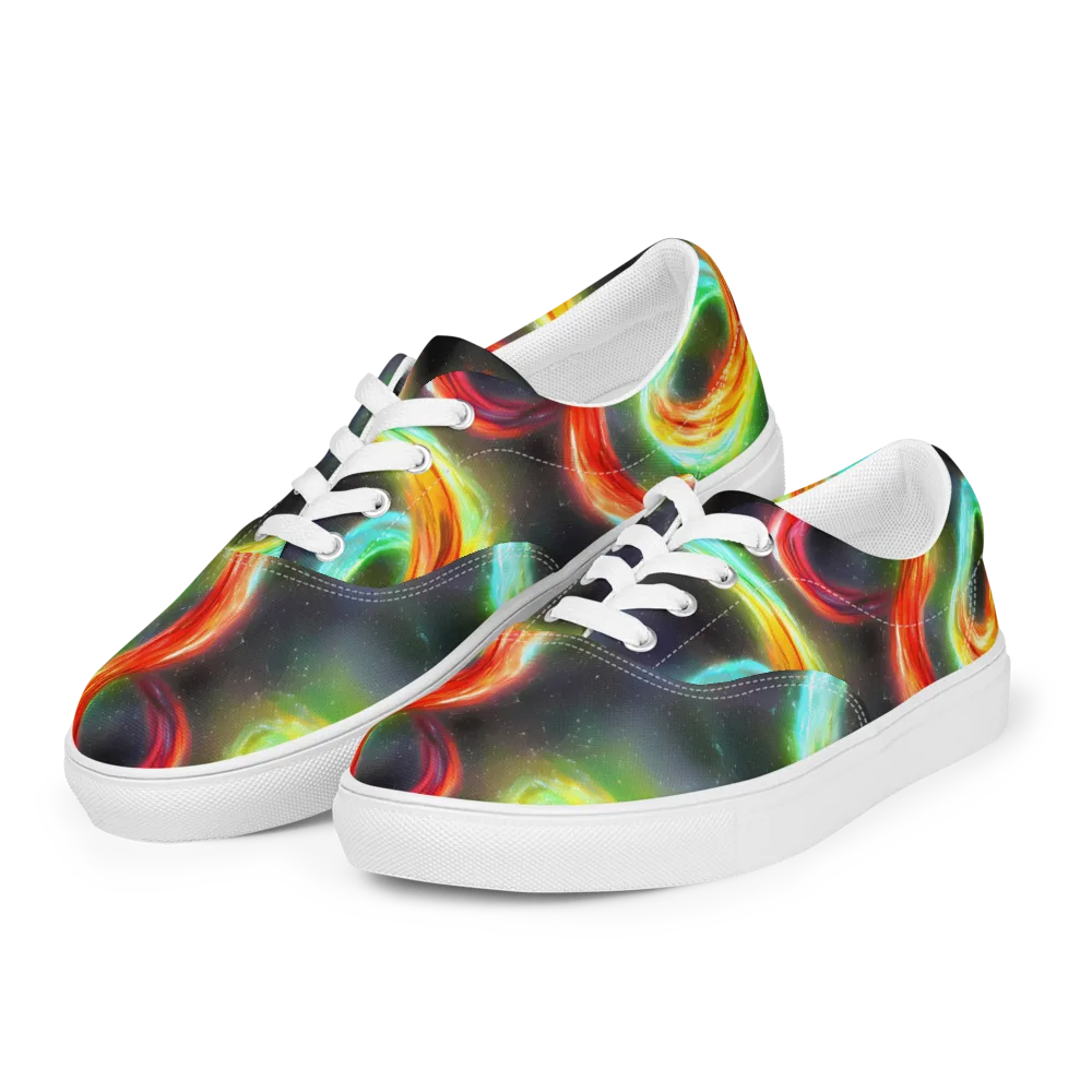 Sherwood Swirl on Men's Lace-Up Canvas Shoes — Left Front