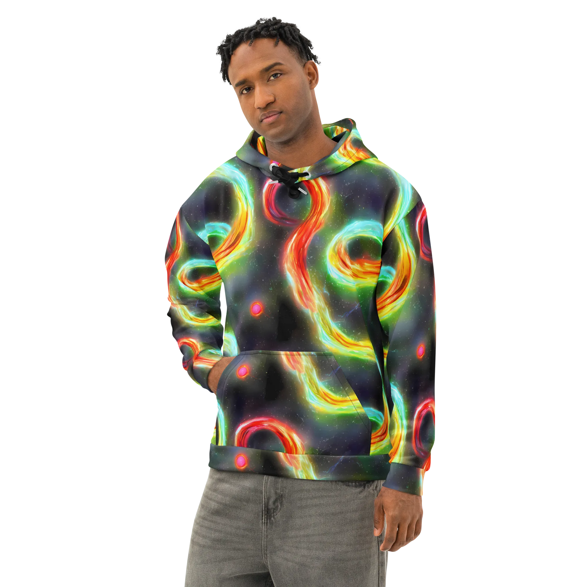 Sherwood Swirl on Cotton Hoodie — Left Front