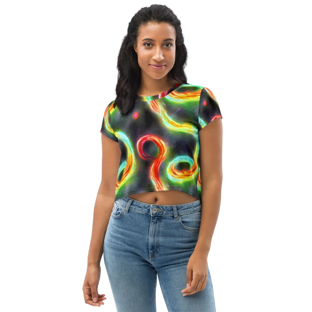 Sherwood Swirl on Crop Tee — Front