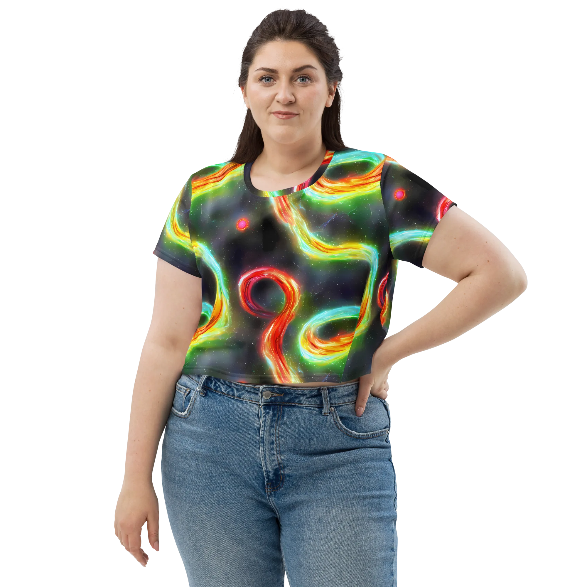 Sherwood Swirl on Crop Tee — Front