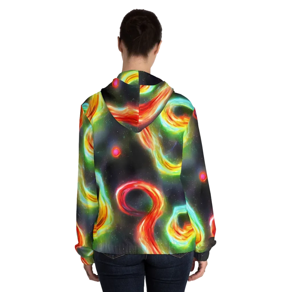 Sherwood Swirl on Women's Full-Zip Hoodie — Back On Person