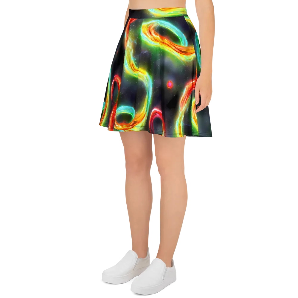 Sherwood Swirl on Skater Skirt — Left