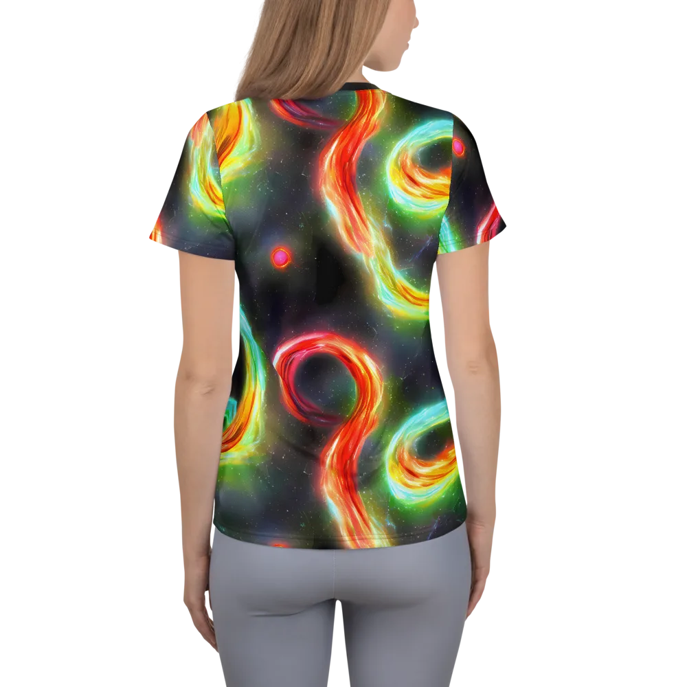 Sherwood Swirl on Women's Athletic T-Shirt — Back