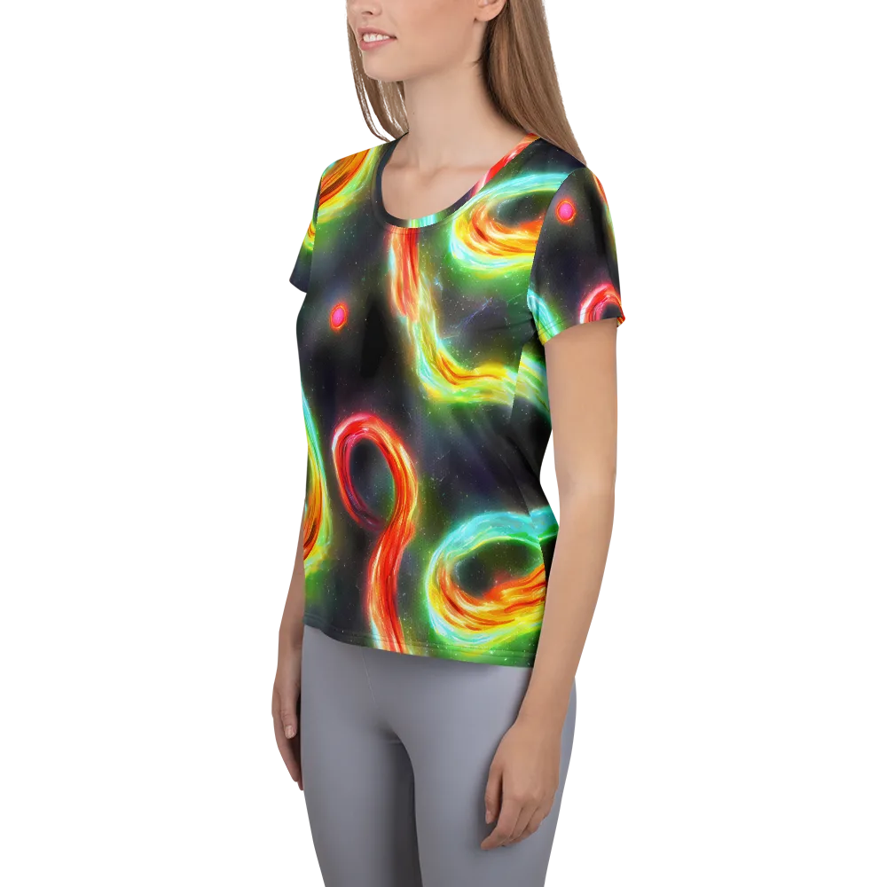 Sherwood Swirl on Women's Athletic T-Shirt — Left