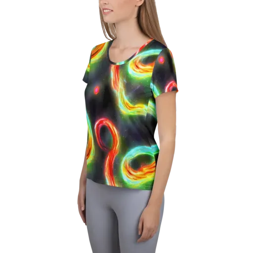 Sherwood Swirl on a Women's Athletic T-Shirt
