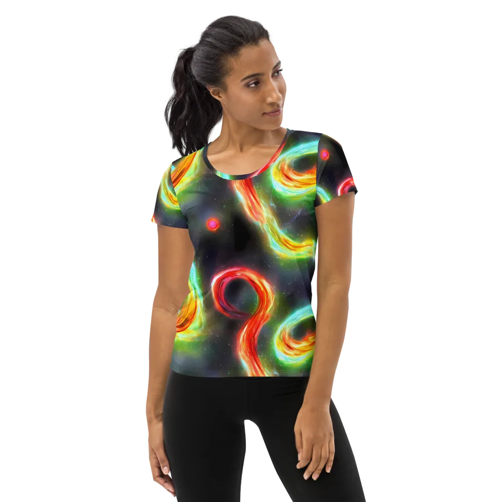 Sherwood Swirl on Women's Athletic T-Shirt — Front