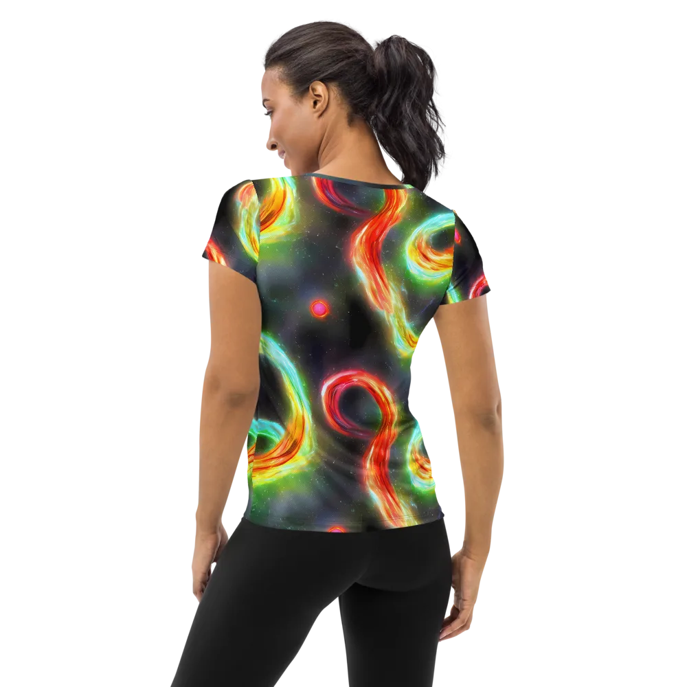 Sherwood Swirl on Women's Athletic T-Shirt — Back