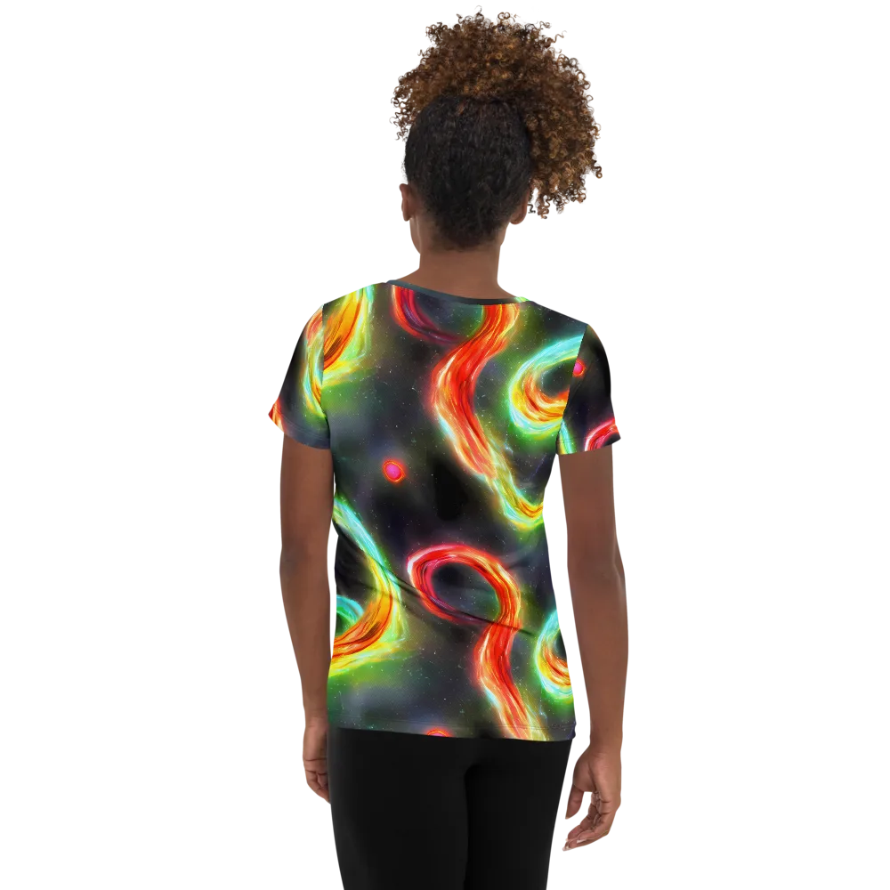 Sherwood Swirl on Women's Athletic T-Shirt — Back