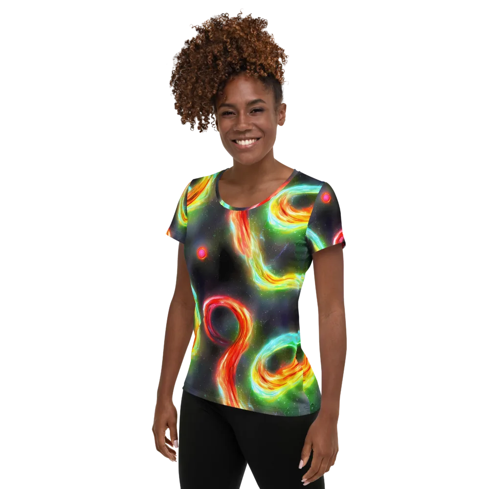 Sherwood Swirl on Women's Athletic T-Shirt — Left