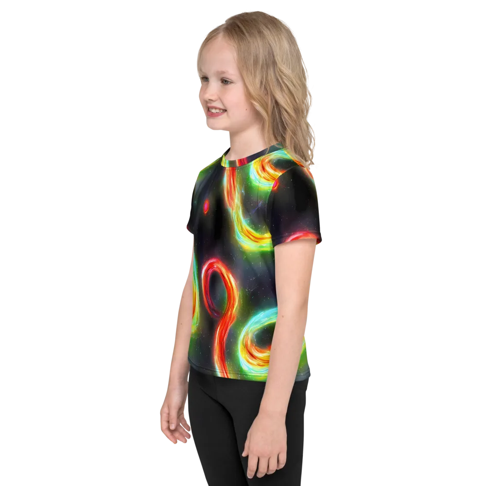 Sherwood Swirl on Kids Crew Neck T-Shirt — Left