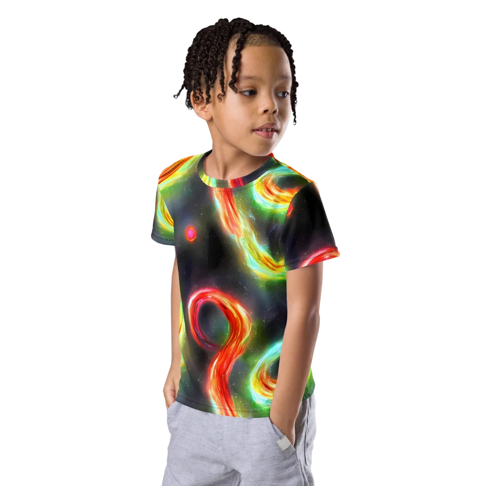 Sherwood Swirl on Kids Crew Neck T-Shirt — Left Front