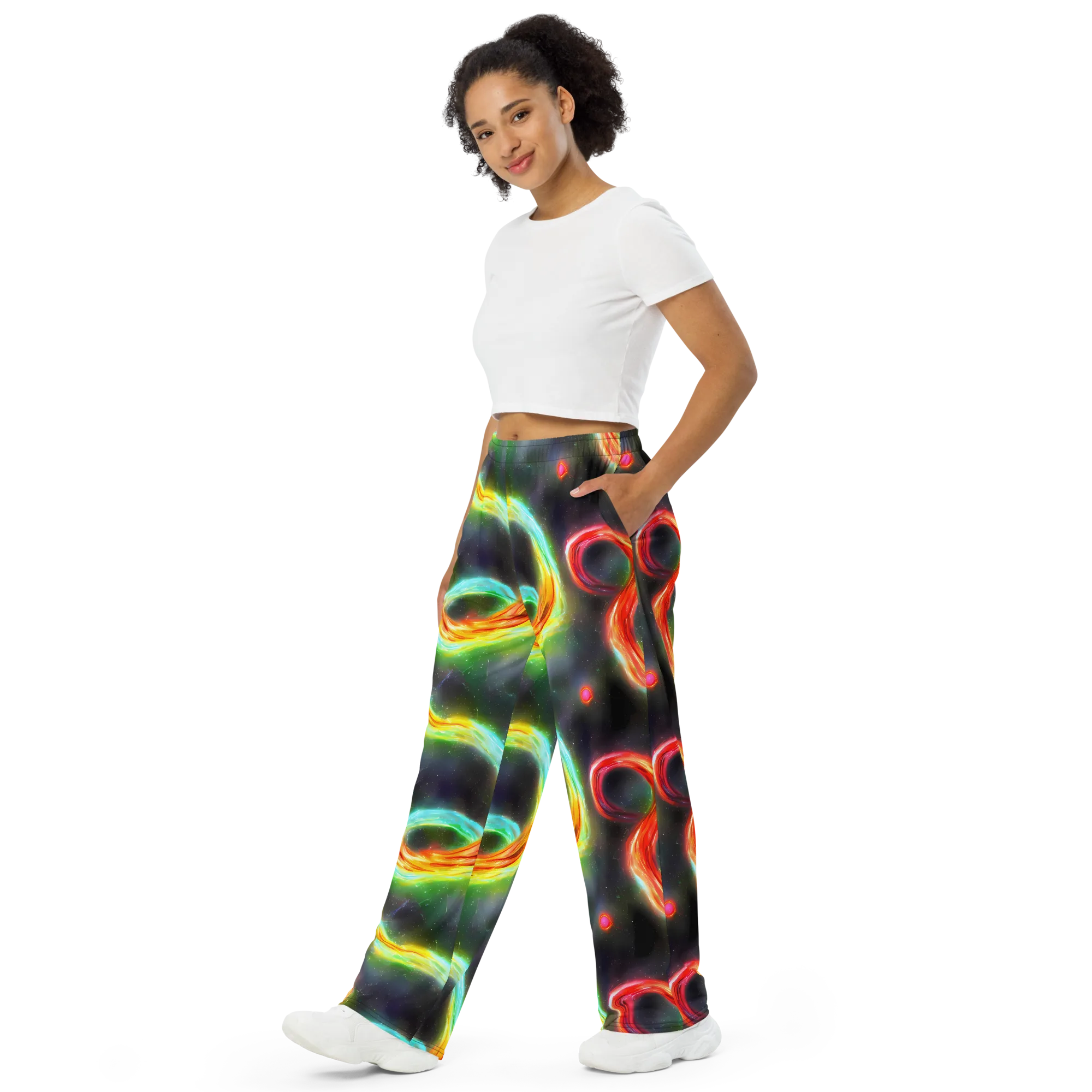 Sherwood Swirl on Wide-Leg Pants — Left Front