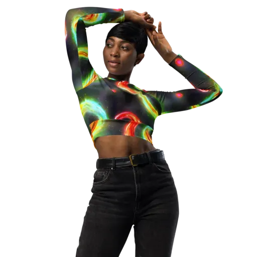 Sherwood Swirl on a Long Sleeve Crop Top