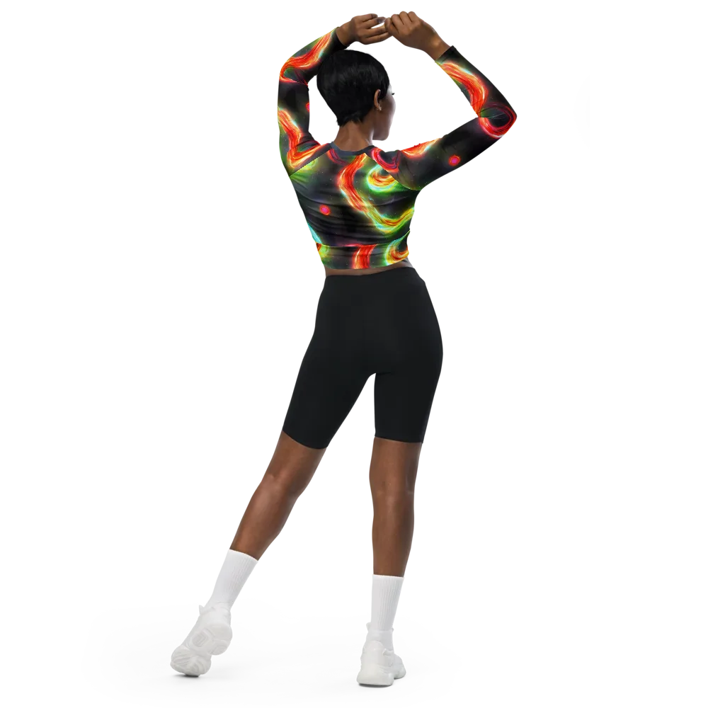 Sherwood Swirl on Long Sleeve Crop Top — Back