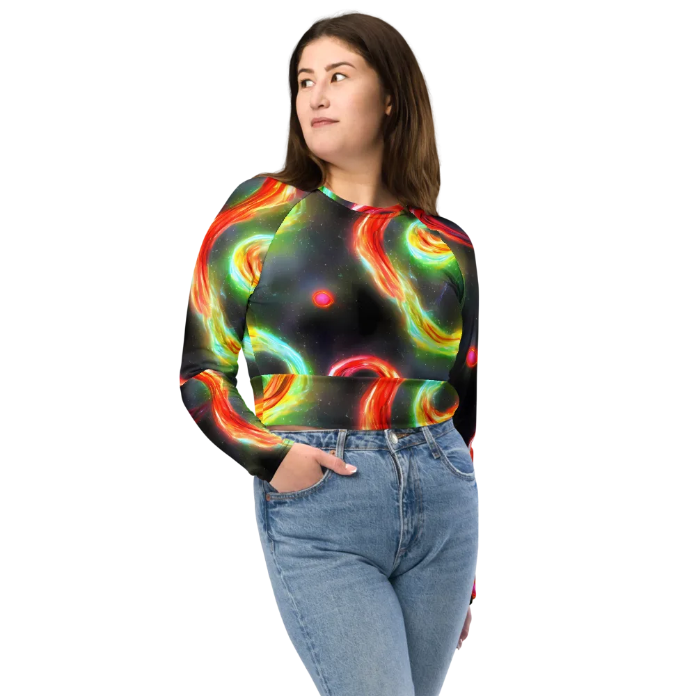 Sherwood Swirl on Long Sleeve Crop Top — Front