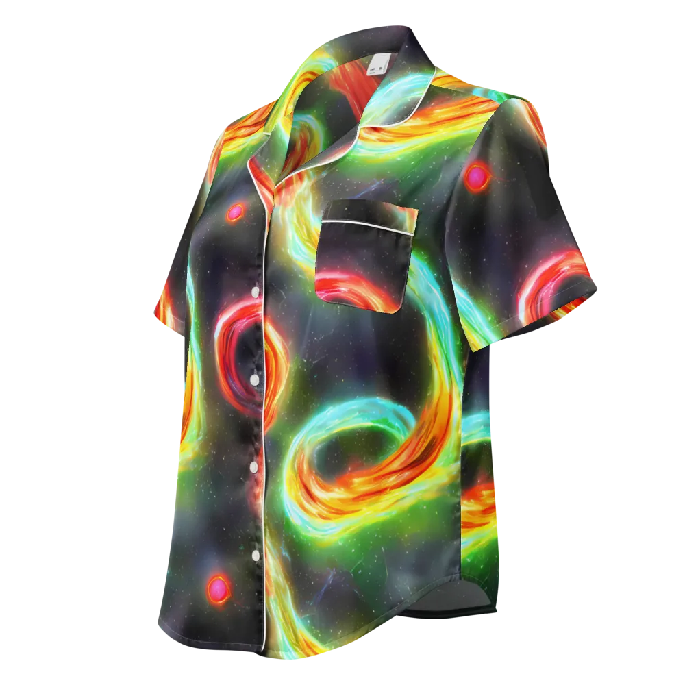 Sherwood Swirl on Women's Short Sleeve Pajama Top — Left Front