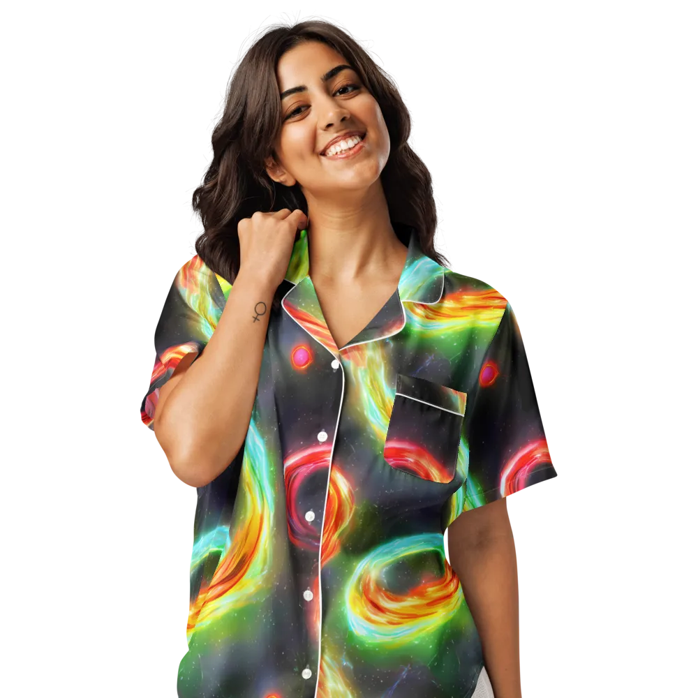 Sherwood Swirl on Women's Short Sleeve Pajama Top — Front