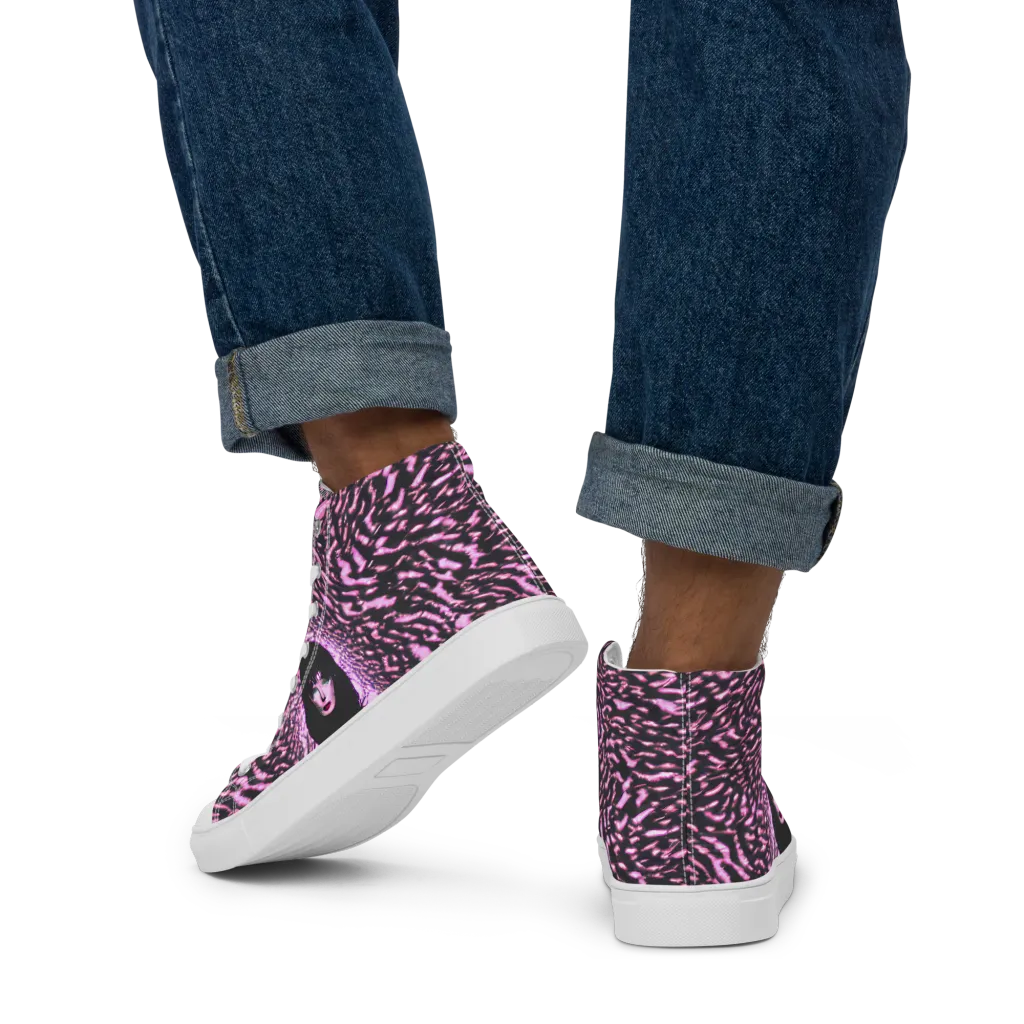Meryl's Mystery on Men's High Top Canvas Shoes — Back