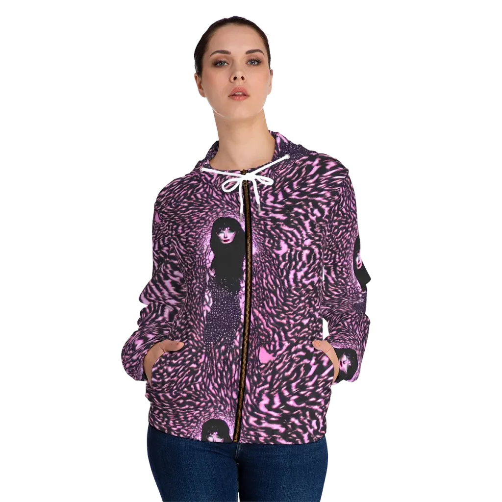 Meryl's Mystery on Women's Full-Zip Hoodie — Front On Person