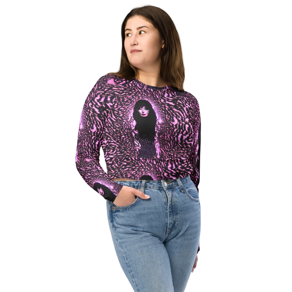 Meryl's Mystery on Long Sleeve Crop Top — Front