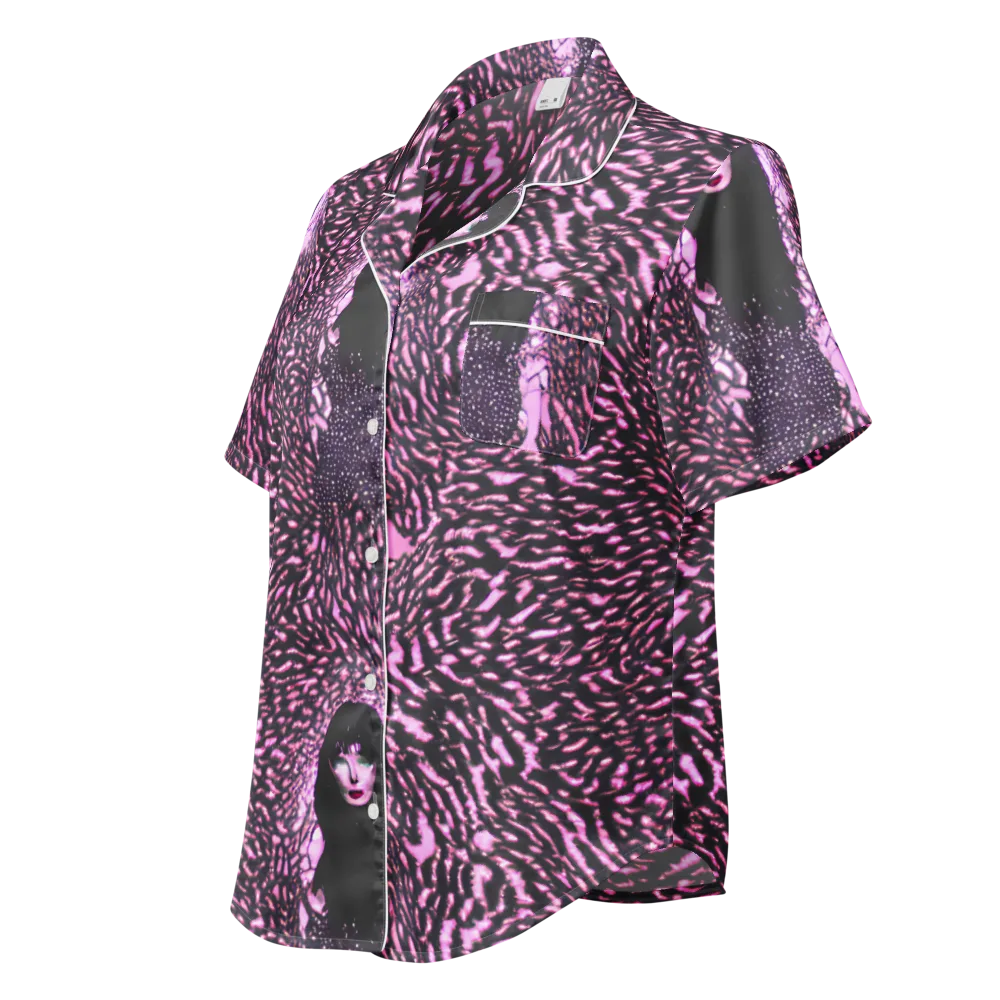 Meryl's Mystery on Women's Short Sleeve Pajama Top — Left Front