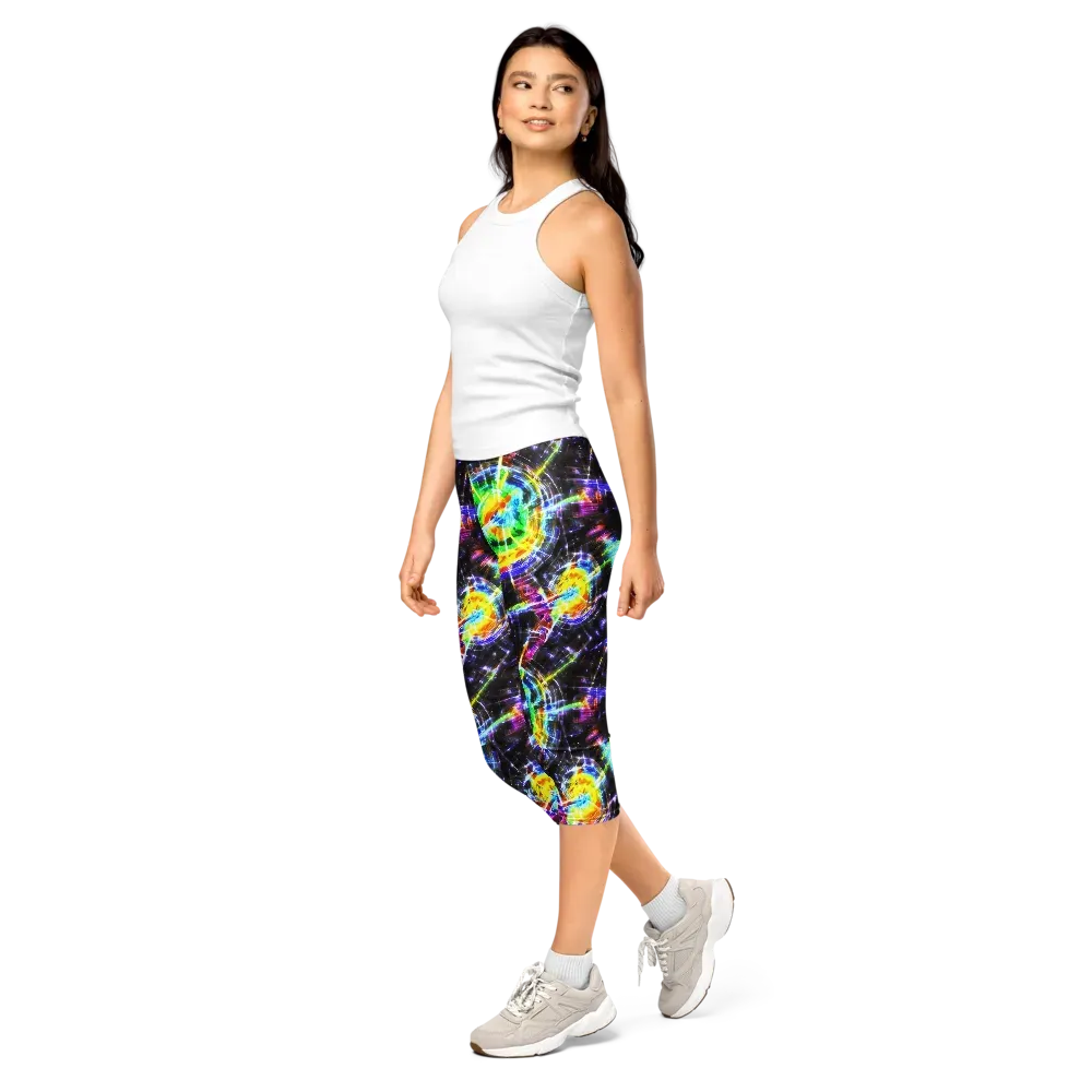 Hirschl's Vortex on Capri Leggings — Left Front