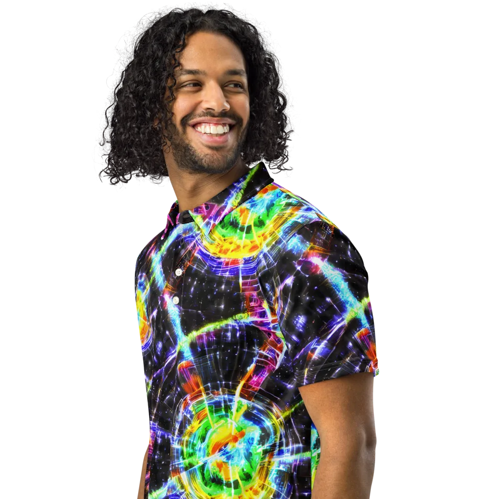 Hirschl's Vortex on Men's Slim Fit Polo Shirt — Left Front
