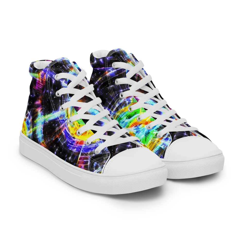 Hirschl's Vortex on Men's High Top Canvas Shoes — Right Front