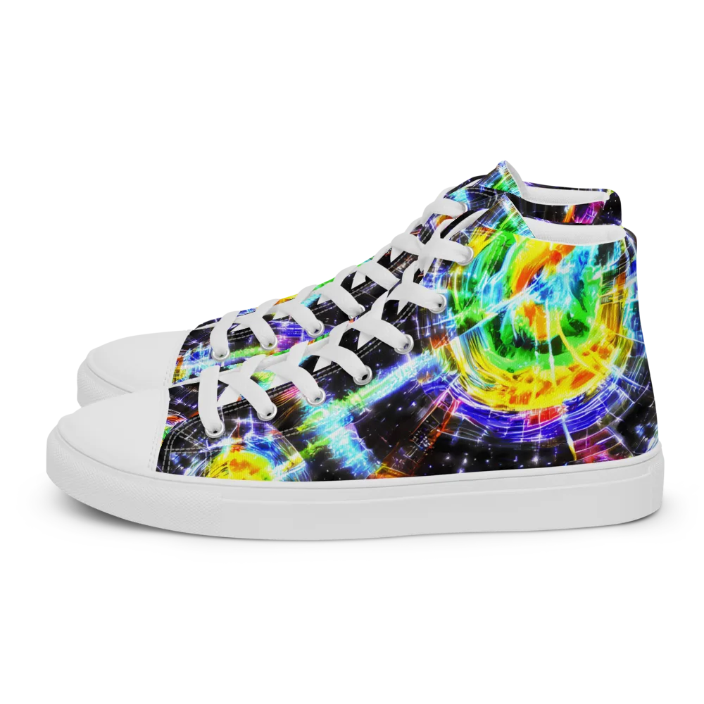 Hirschl's Vortex on Men's High Top Canvas Shoes — Left