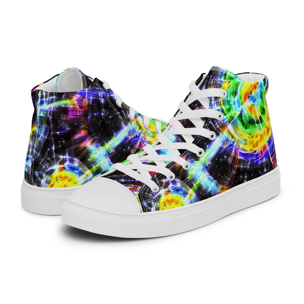 Hirschl's Vortex on Men's High Top Canvas Shoes — Left