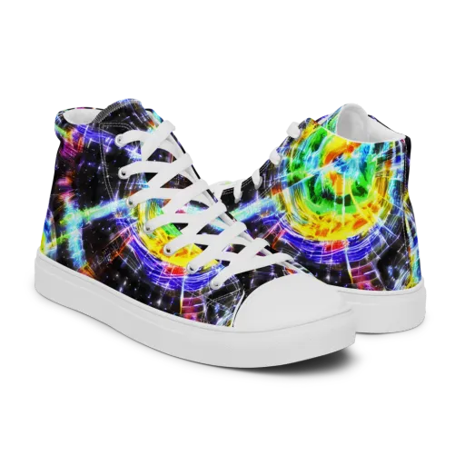 Hirschl's Vortex on a Men's High Top Canvas Shoes
