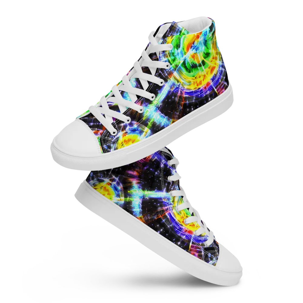 Hirschl's Vortex on Men's High Top Canvas Shoes — Front