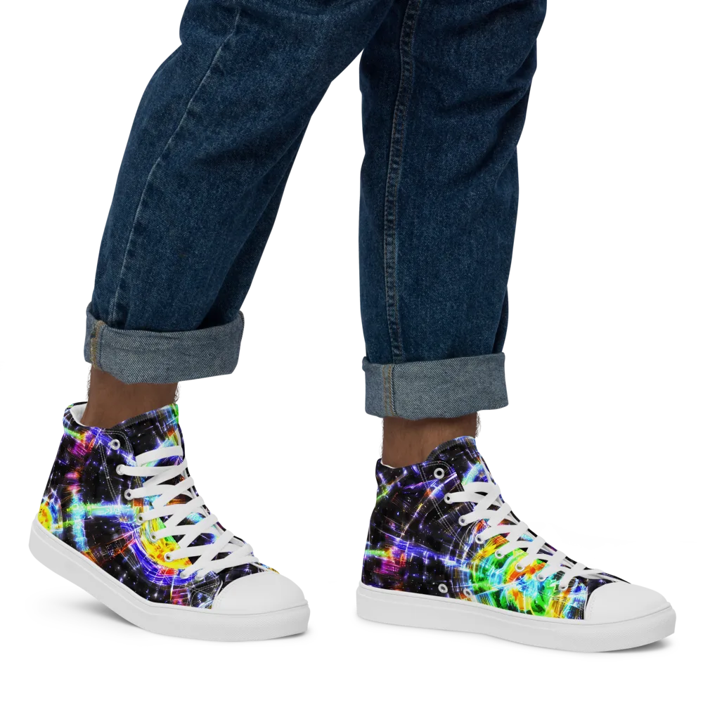 Hirschl's Vortex on Men's High Top Canvas Shoes — Right
