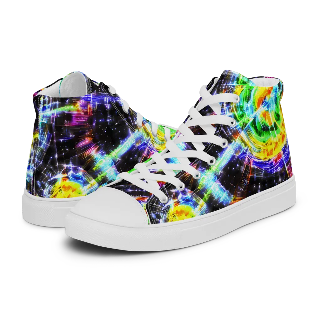 Hirschl's Vortex on Women's High Top Canvas Shoes — Left