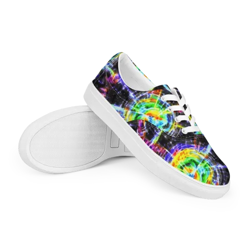 Hirschl's Vortex on a Men's Lace-Up Canvas Shoes