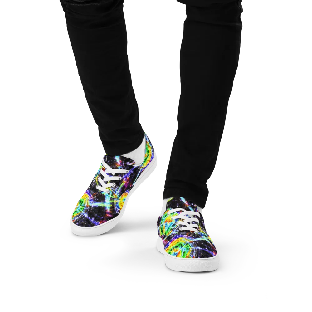 Hirschl's Vortex on Men's Lace-Up Canvas Shoes — Front