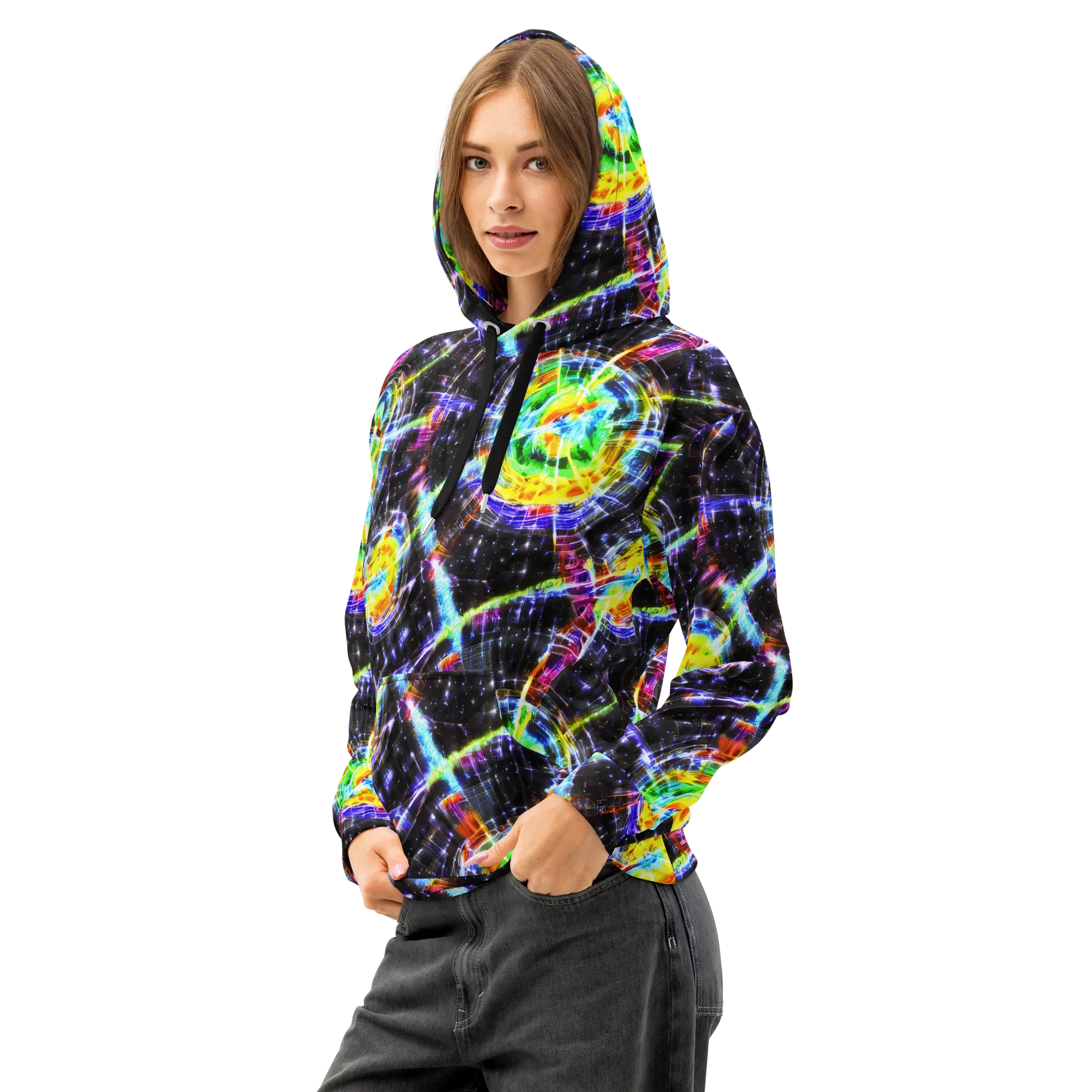 Hirschl's Vortex on Cotton Hoodie — Left Front