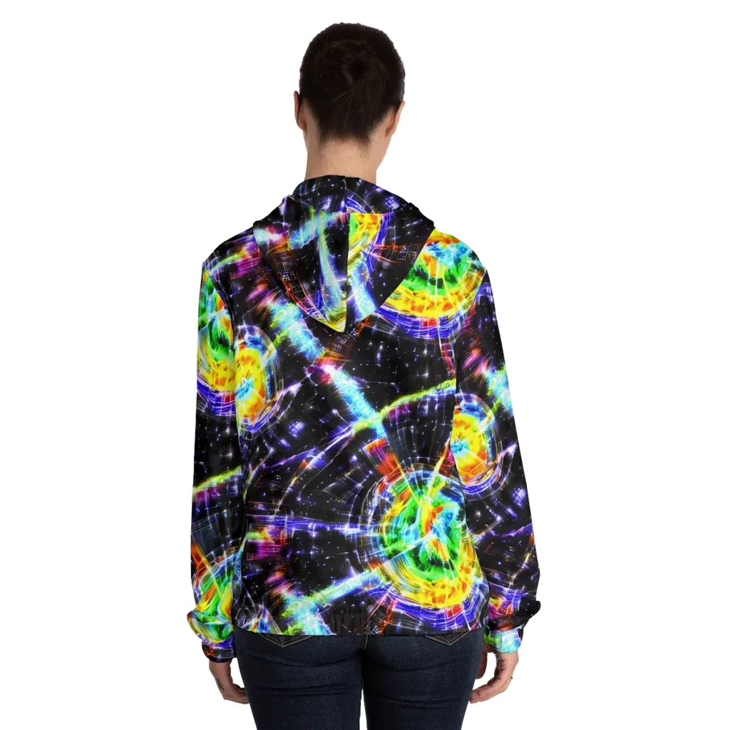 Hirschl's Vortex on Women's Full-Zip Hoodie — Back On Person