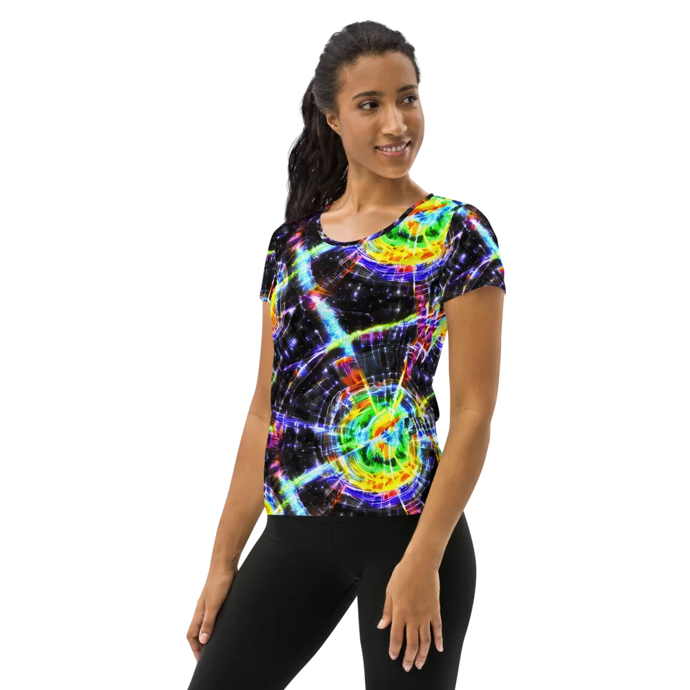 Hirschl's Vortex on Women's Athletic T-Shirt — Left