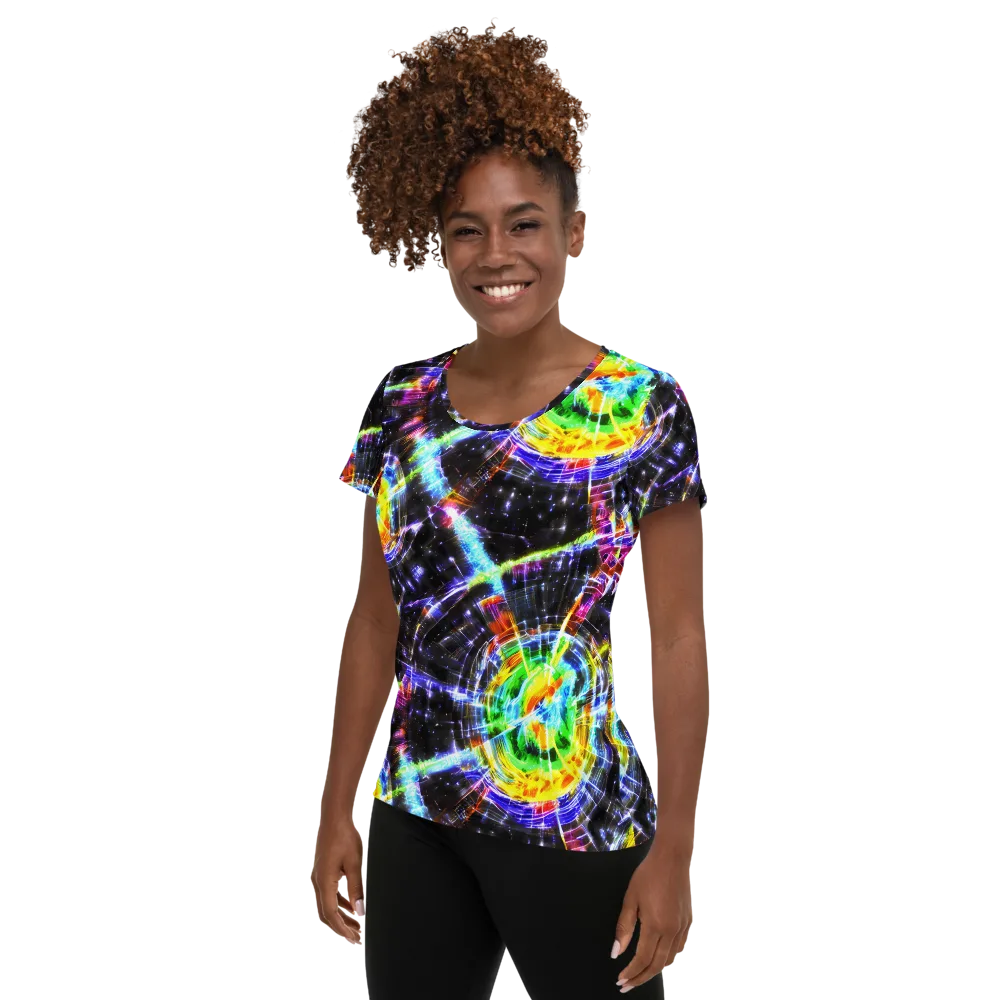 Hirschl's Vortex on Women's Athletic T-Shirt — Left