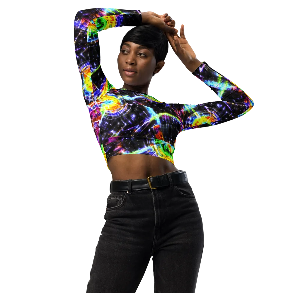 Hirschl's Vortex on Long Sleeve Crop Top — Front