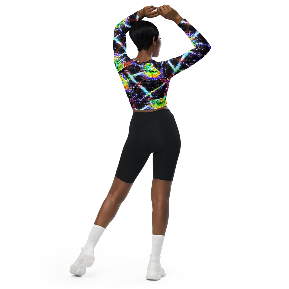 Hirschl's Vortex on Long Sleeve Crop Top — Back