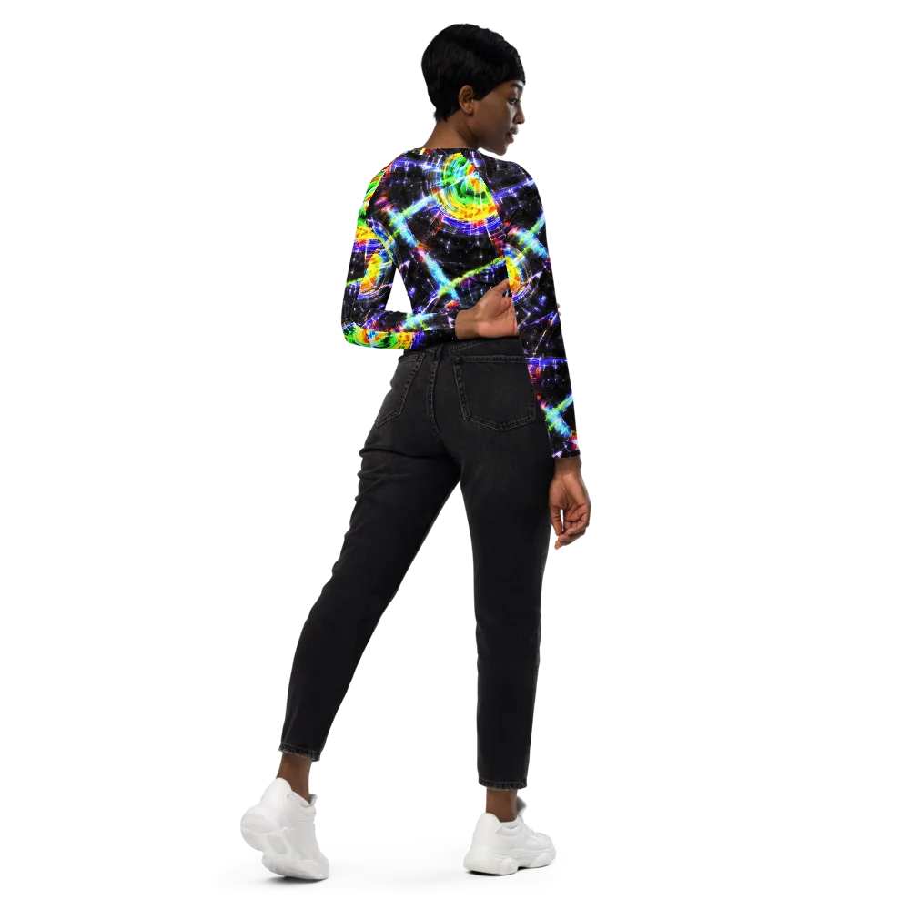 Hirschl's Vortex on Long Sleeve Crop Top — Right Back