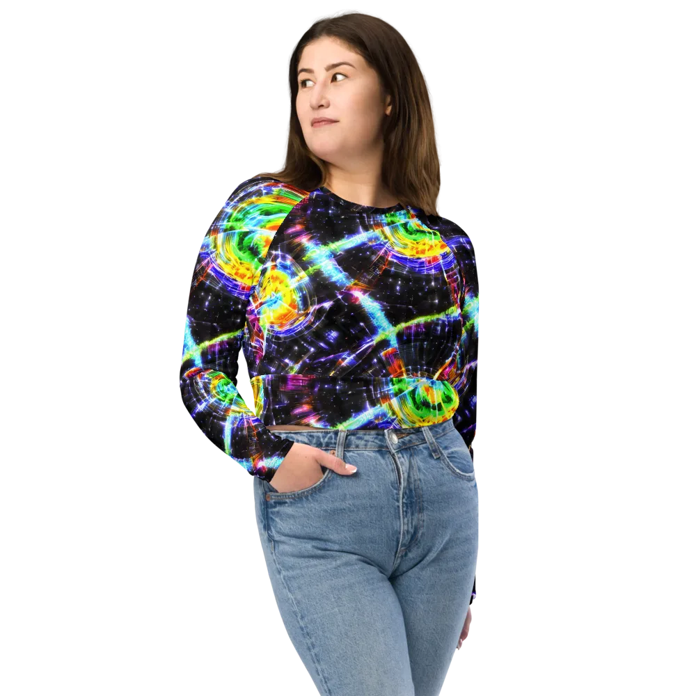 Hirschl's Vortex on Long Sleeve Crop Top — Front