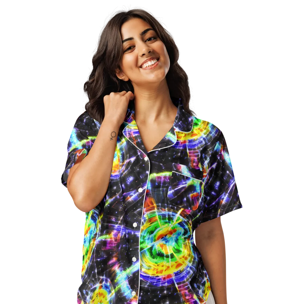Hirschl's Vortex on Women's Short Sleeve Pajama Top — Front