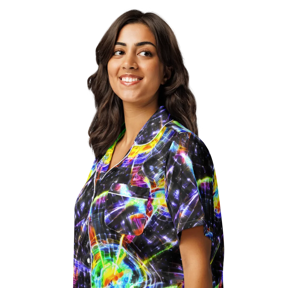 Hirschl's Vortex on Women's Short Sleeve Pajama Top — Left Front