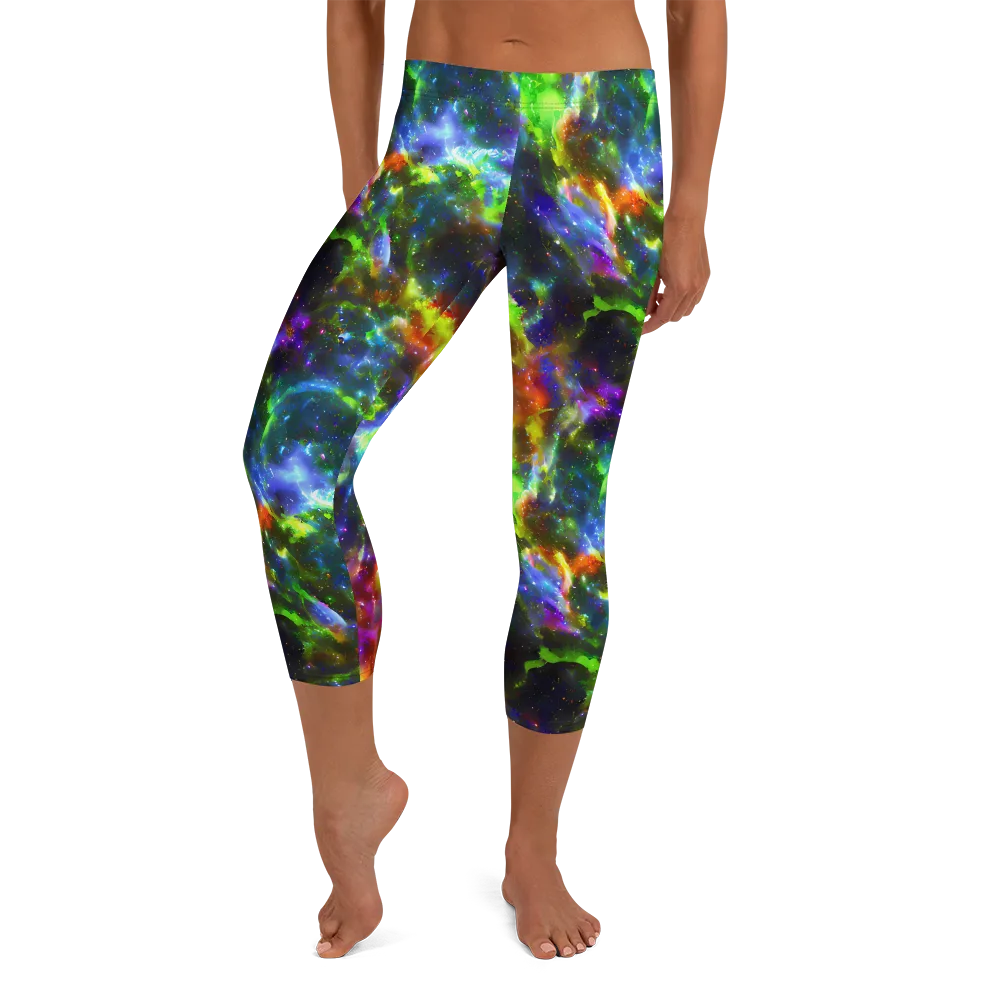 Neer Nebula on Capri Leggings — Front