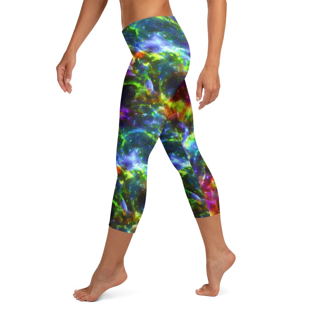 Neer Nebula on Capri Leggings — Left